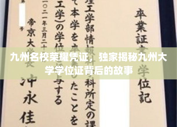 九州荣耀证章，解码九州大学学位证的传奇历程