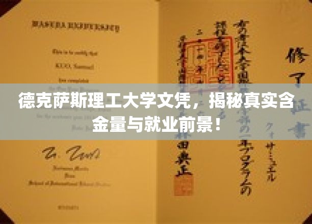 德克萨斯理工大学文凭，解码其真实含金量与广阔就业前景！