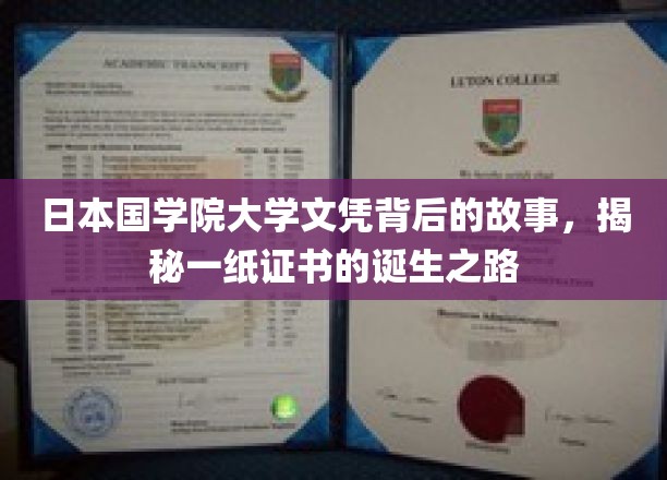 日本国学院大学文凭背后的传奇，一纸证书的诞生之谜