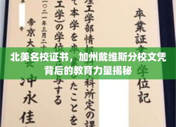 解码加州戴维斯，揭秘北美名校证书背后的教育精髓