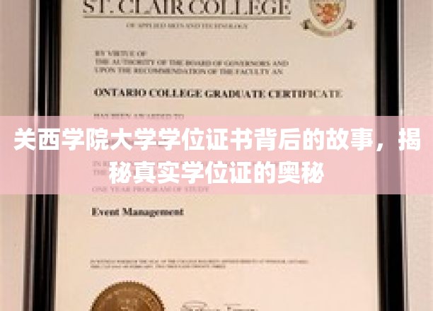 揭秘关西学院大学学位证书，一纸证书背后的传奇故事