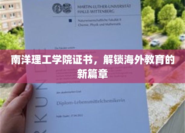 南洋理工学院证书，开启海外教育新篇章
