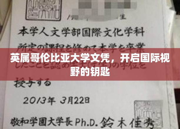 英属哥伦比亚大学文凭，开启国际视野的钥匙