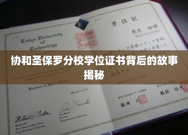 协和圣保罗分校学位证书背后的故事揭秘