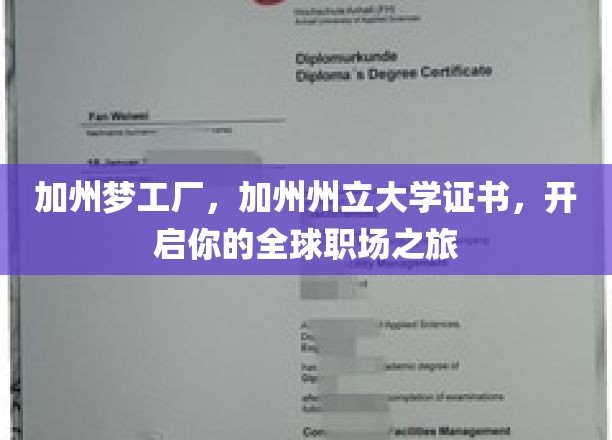 加州州立大学证书，助你扬帆起航，拥抱全球职场新篇章