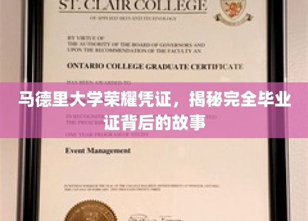 马德里大学毕业证书背后的传奇，探寻荣耀凭证的奥秘之旅