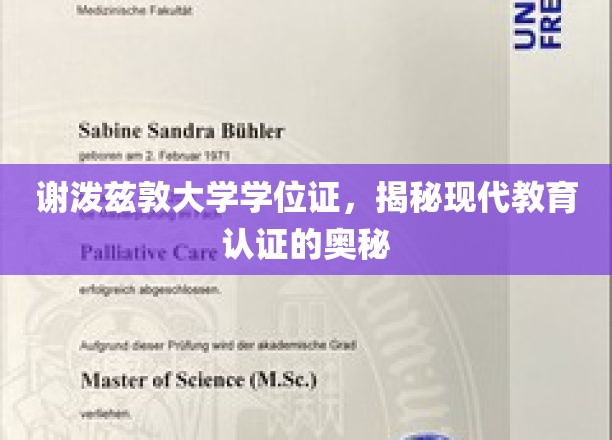解码谢泼兹敦大学学位证，现代教育认证背后的故事