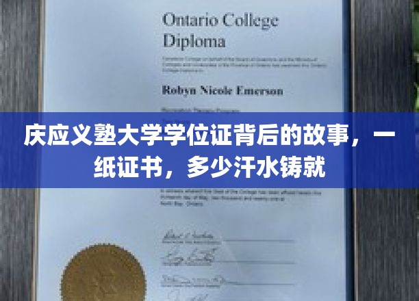 庆应荣耀，一纸学位证，见证青春汗水与梦想
