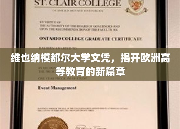 维也纳模都尔大学文凭，开启欧洲高等教育的新篇章