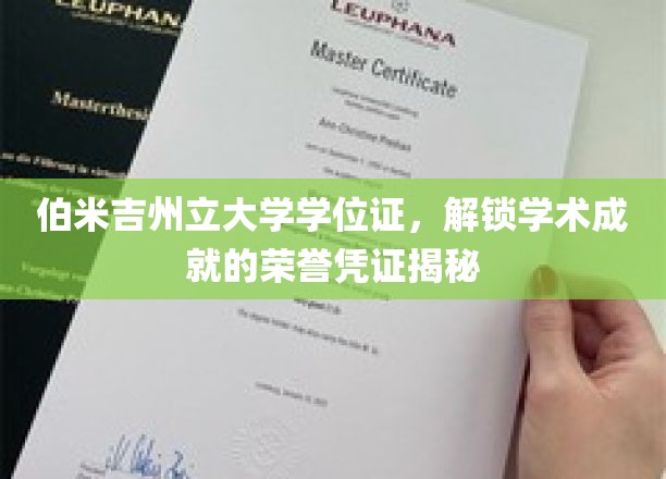 解锁荣誉，伯米吉州立大学学位证，成就背后的学术里程碑