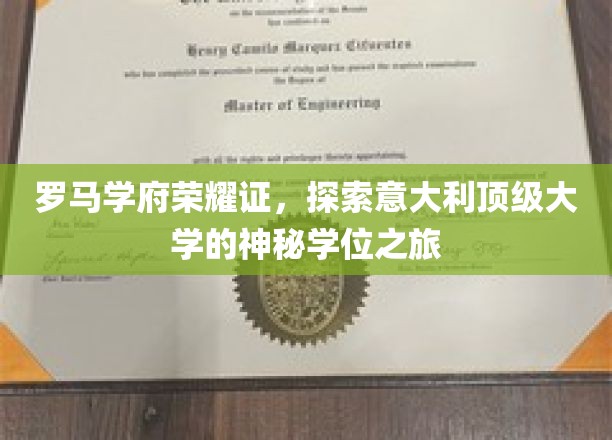 罗马学府荣耀证，揭开意大利顶级大学的神秘学位之旅