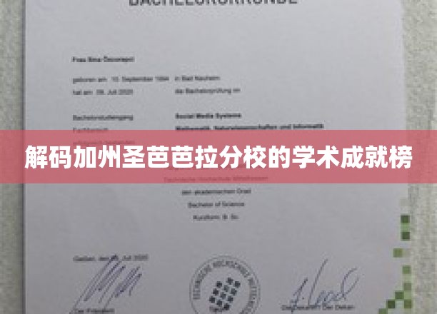 揭开圣芭芭拉分校学术精英的秘密殿堂