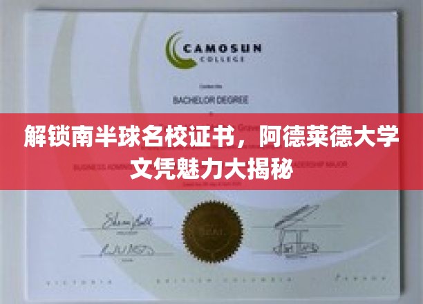 解锁南半球名校证书，阿德莱德大学文凭的魅力尽在此揭秘