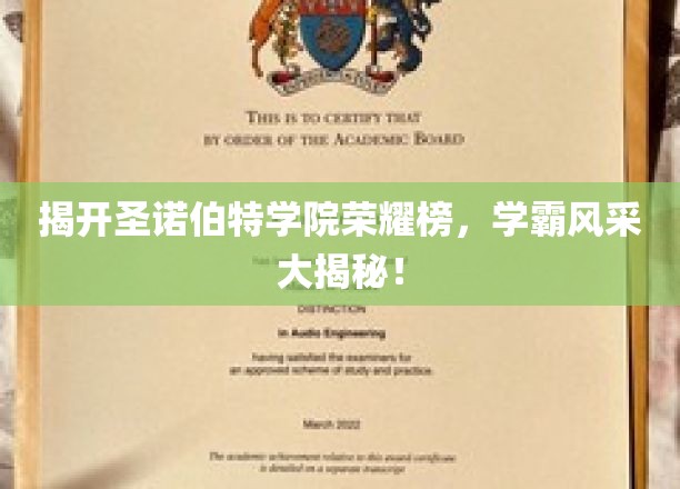 揭开圣诺伯特学院荣耀榜，学霸风采大揭秘！