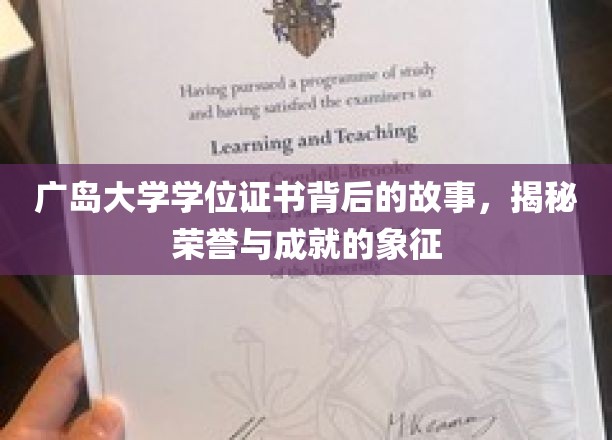广岛大学学位证书背后的故事，揭秘荣誉与成就的象征