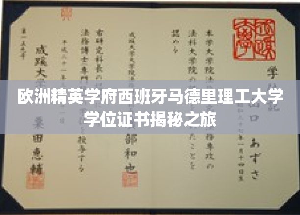 欧洲精英学府西班牙马德里理工大学学位证书揭秘之旅