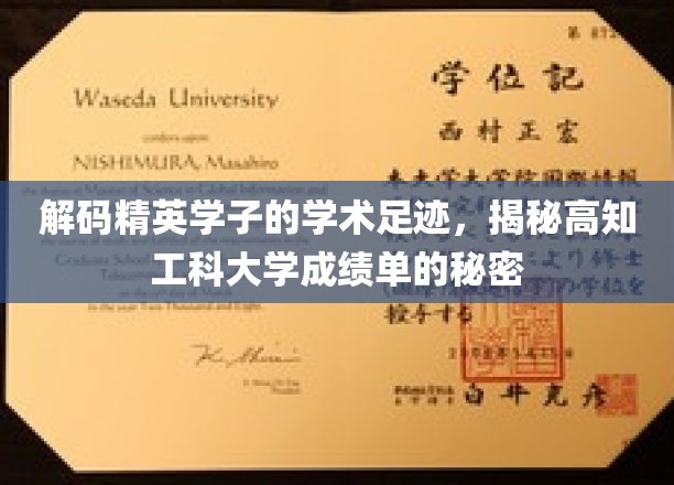 揭开学霸秘籍，揭秘高知工科生背后的成绩单密码