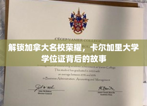 揭开卡尔加里大学荣耀之谜，学位证背后的不凡历程
