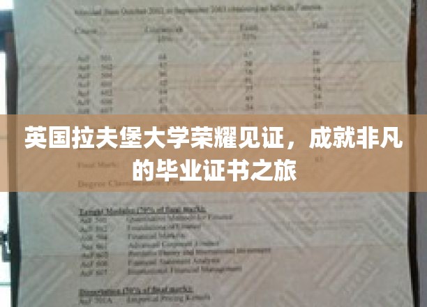 英国拉夫堡大学荣耀见证，成就非凡的毕业证书之旅