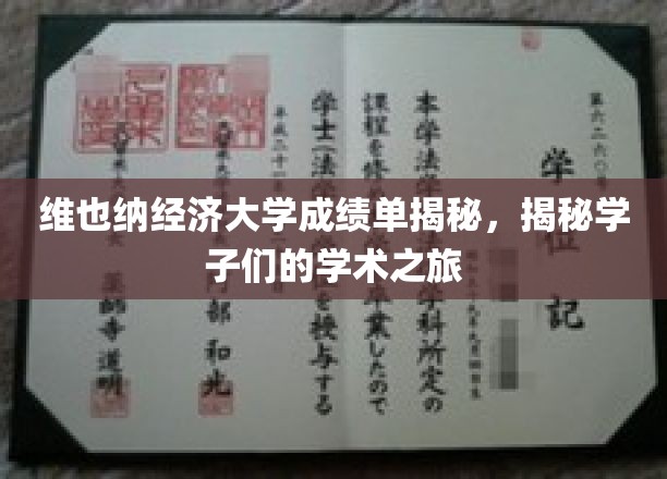 揭开维也纳经济大学学子成绩背后的学术征途