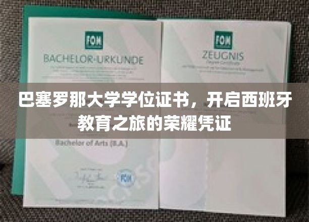 巴塞罗那大学荣耀通行证，开启西班牙学术探索之旅的璀璨名片