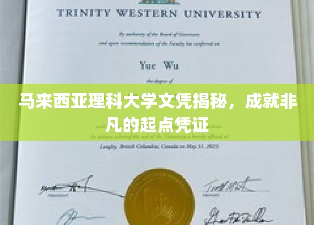 解码马大文凭，开启非凡成就的基石之路