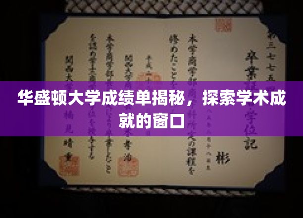 华盛顿大学成绩单背后的秘密，窥见学子学术风采的一扇窗