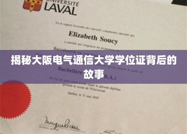 揭秘大阪电气通信大学学位证背后的故事