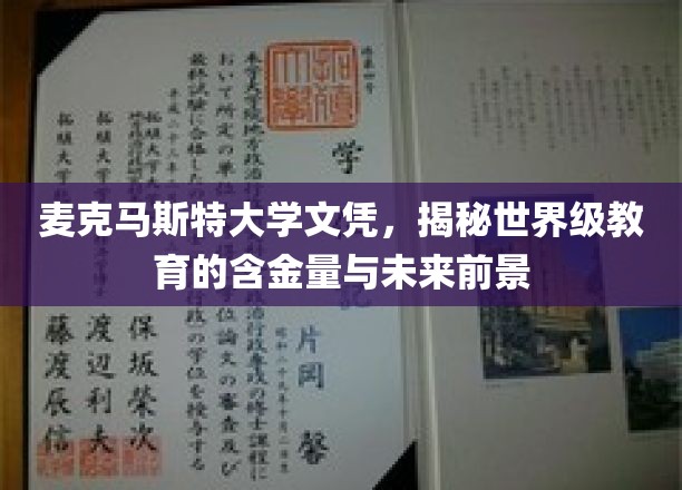 麦克马斯特大学文凭，探秘高含金量教育背后的无限潜能