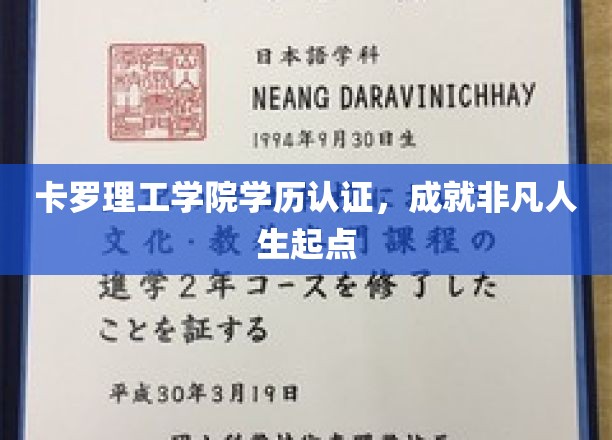卡罗理工学院学历加持，开启非凡人生新篇章