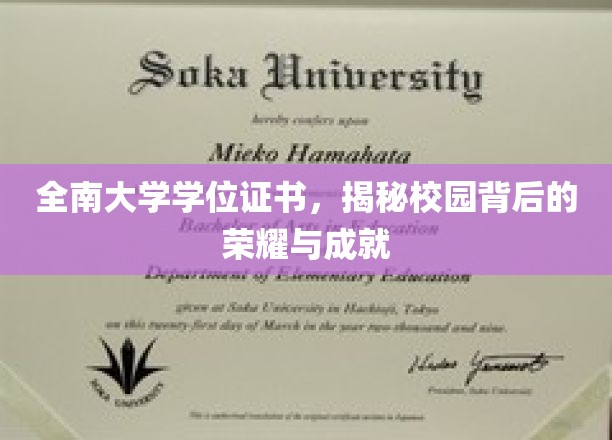 揭开全南大学荣耀篇章，学位证书背后的辉煌足迹