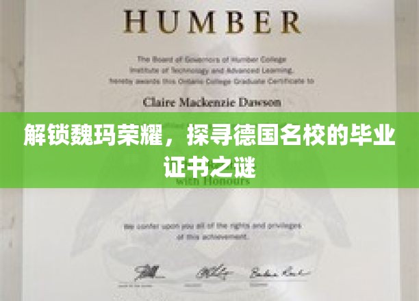 探寻魏玛之光，揭秘德国名校毕业证书的神秘面纱
