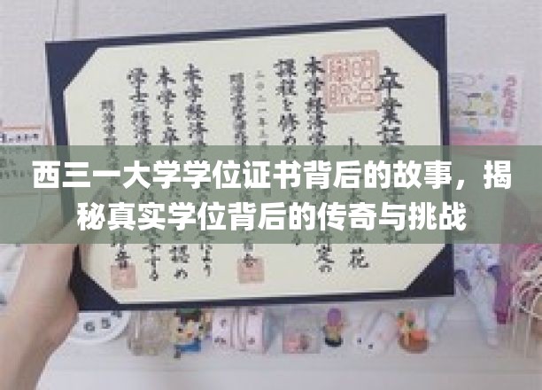 西三一学位传奇，探寻证书背后的坎坷与辉煌