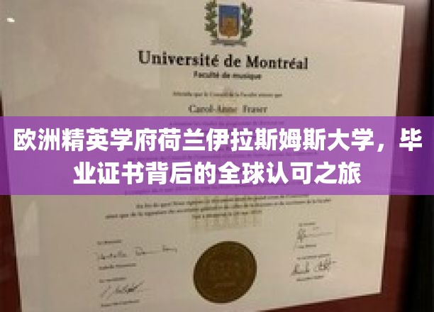 荷兰伊拉斯姆斯大学，毕业证书的国际通行证之旅
