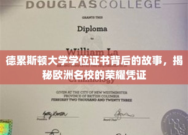 探寻德累斯顿大学学位证书的传奇印记，一窥欧洲名校荣耀传承