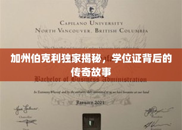 解码伯克利荣耀，学位证背后的传奇历程