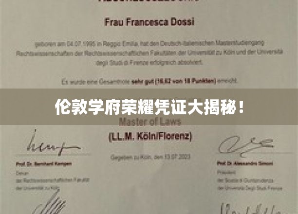 探寻伦敦精英教育背后的独特荣耀证书
