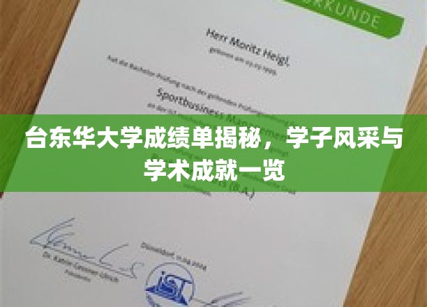 台东华大学学子风采，揭秘他们的学术成就与卓越表现