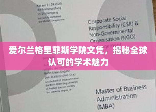 格里菲斯学院文凭，爱尔兰教育瑰宝，闪耀全球学术舞台
