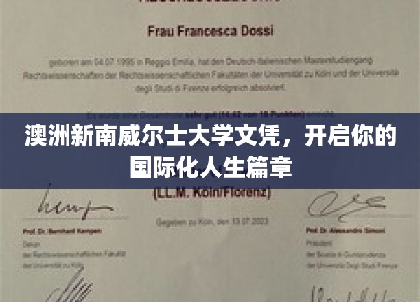 解锁国际视野，新南威尔士大学文凭助你扬帆起航