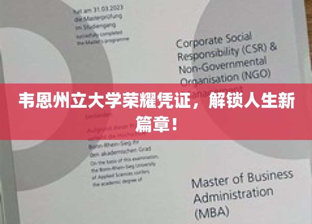 韦恩州立大学荣耀凭证，开启人生新篇章！