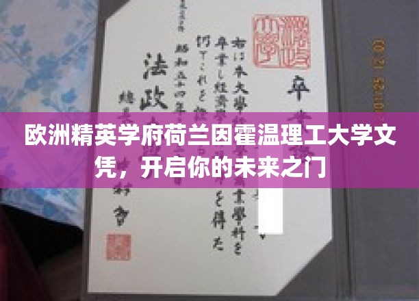 解锁未来，荷兰因霍温理工大学文凭，成就你的精英之路