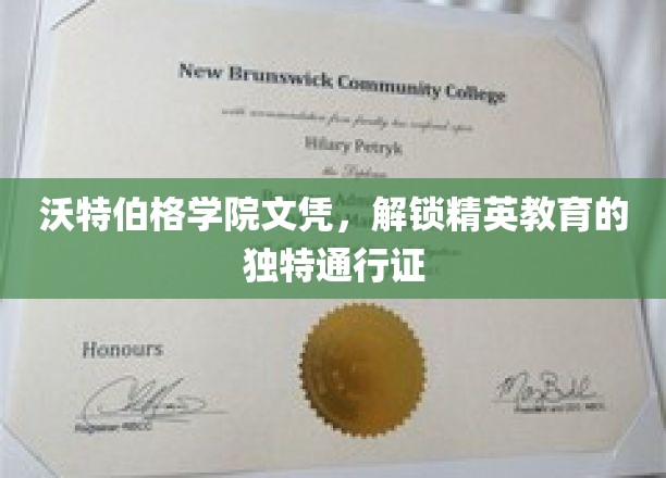 沃特伯格学院文凭，开启精英教育之门的关键钥匙