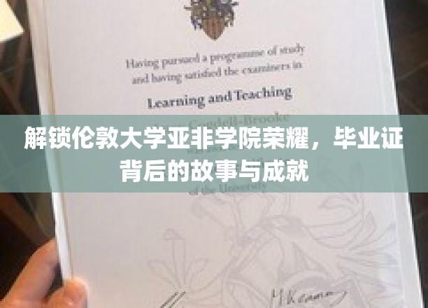 解锁伦敦大学亚非学院荣耀，毕业证背后的故事与成就