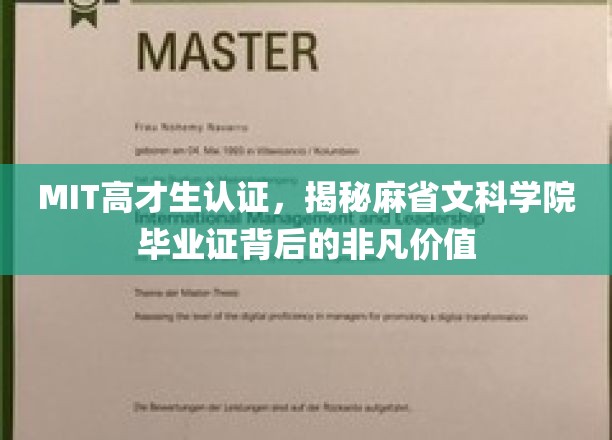 MIT精英认证揭秘，麻省文科学院毕业证背后的惊人实力