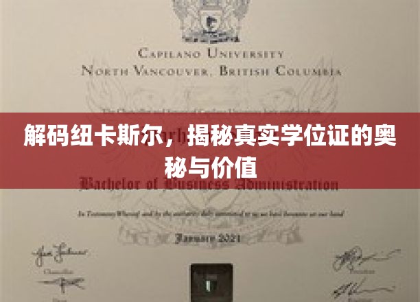 解码纽卡斯尔，揭示真实学位证的奥秘与价值