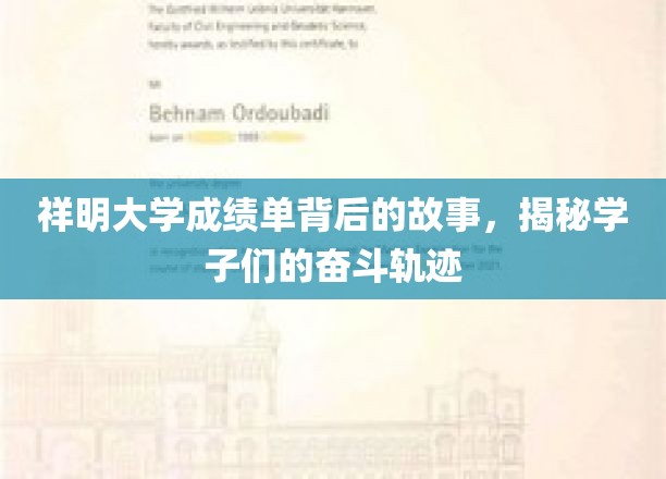 祥明学子奋斗足迹，揭开成绩单背后的感人篇章