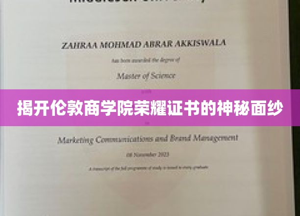解码伦敦商学院精英荣誉证书的传奇之谜
