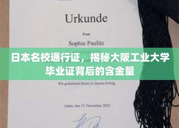 解码大阪工业大学毕业证书，日本顶尖名校的隐形价值