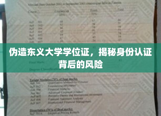 伪造东义大学学位证，揭秘身份认证背后的风险